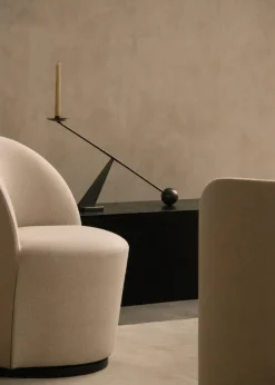 Interconnect candlestick 70 cm, Bronzed brass