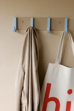 Jay clothing rack 4 hooks, Beige-light blue