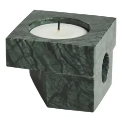 Jeu de dés 2 candle holder marble, Green