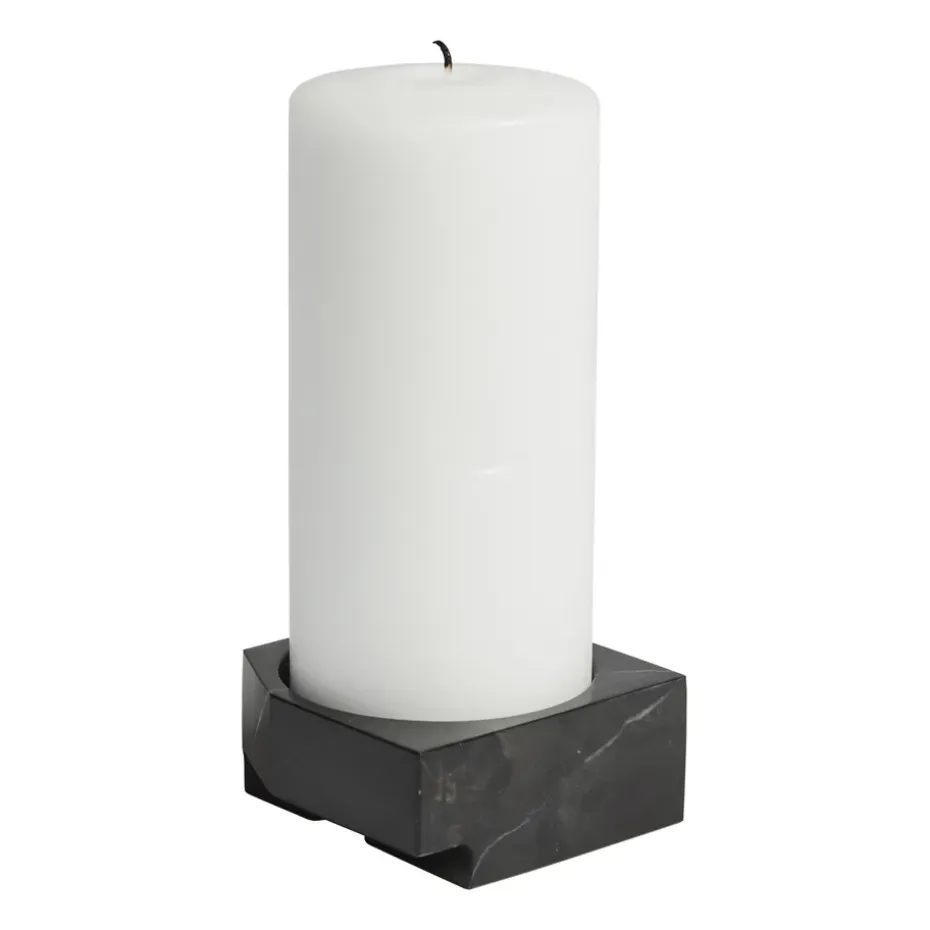 Jeu de dés 3 candle holder marble, Black