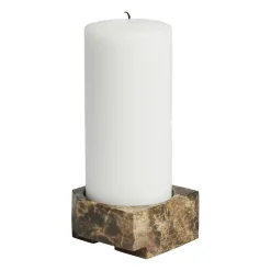 Jeu de dés 3 candle holder marble, Brown