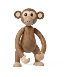 Jolly monkey decoration 11 cm, Oak
