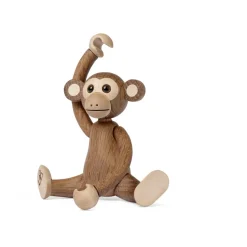 Jolly monkey decoration 11 cm, Oak