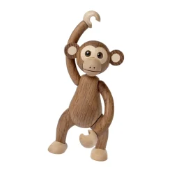 Jolly monkey decoration 11 cm, Oak