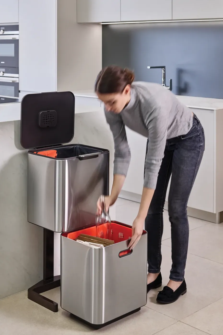 Joseph Joseph Totem Max trash bin 60 L, Stainless steel