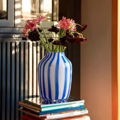 Juice Vase, Blue, glass, high