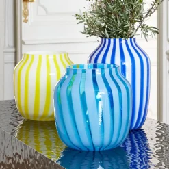 Juice Vase, Blue, glass, high