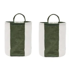 Kara storage basket small Ø18x22 cm 2-pack, Dark Green