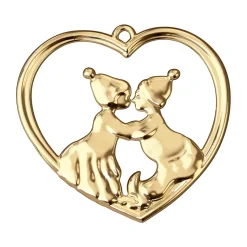 Karen Blixen kissing gnomes 6.5 cm, Gilded