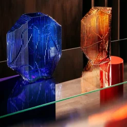 Kartta glass sculpture 33.5 cm, ultramarine blue