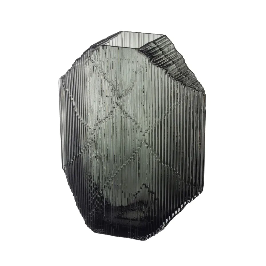 Kartta glass sculpture 33.5 cm, dark grey