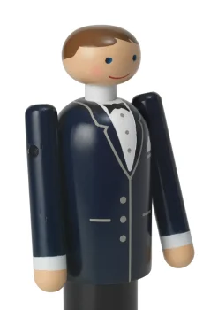 Kay Bojesen groom, Blue-black-white, 12 cm