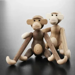 Kay Bojesen wooden monkey small, Untreated oak and maple