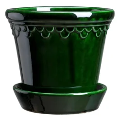 Københavner flower pot glazed Ø10 cm, Green