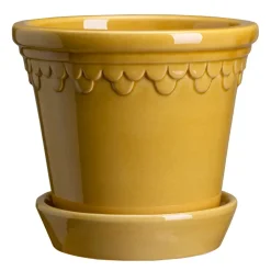 Københavner flower pot glazed Ø12 cm, yellow