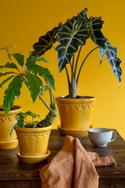 Københavner flower pot glazed Ø12 cm, yellow