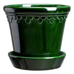 Københavner flower pot glazed Ø14 cm, green