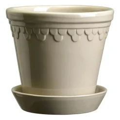 Københavner flower pot glazed Ø14 cm, Sand stone