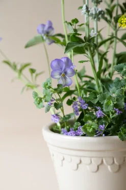 Københavner flower pot glazed Ø14 cm, Sand stone