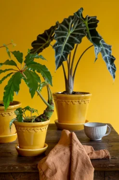 Københavner flower pot glazed Ø10 cm, Yellow