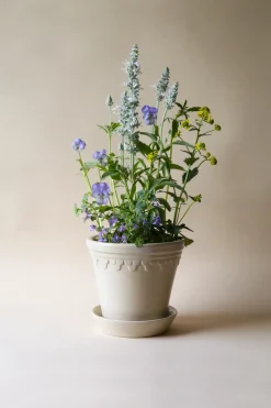 Københavner flower pot glazed Ø10 cm, Sand stone
