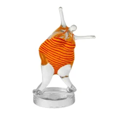 KE 'Badlycka' glass sculpture, yellow-red