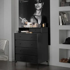 Keep dresser, Anthracite 04-black lacquered leg
