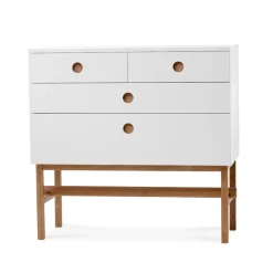 Keep dresser, White, oiled oak legs