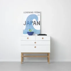 Keep dresser, White, oiled oak legs