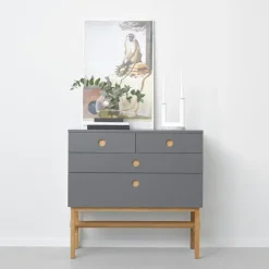 Keep dresser, White, oiled oak legs