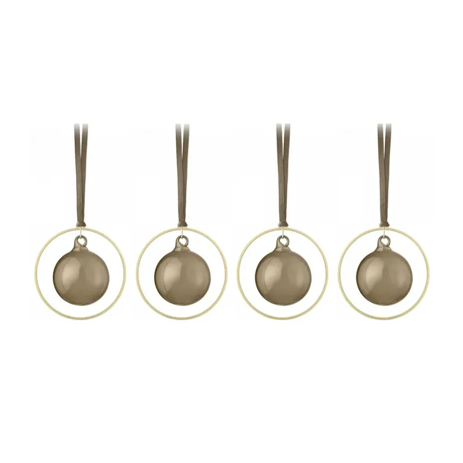 KITAI Christmas bauble 8,5 cm 4-pack, Coffee