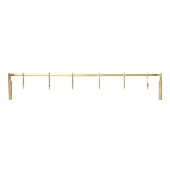 Kitchen rod with 6 hooks, brass