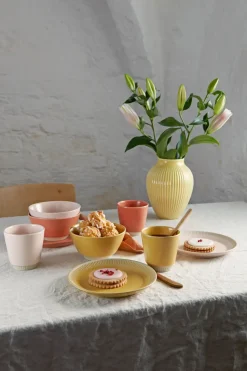 Knabstrup vase ribbed 27 cm, Yellow