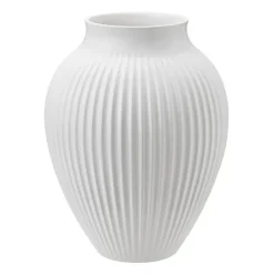 Knabstrup vase ribbed 20 cm, white