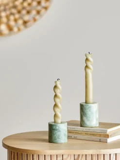 Kokoro candle holder 2 parts, Green marble