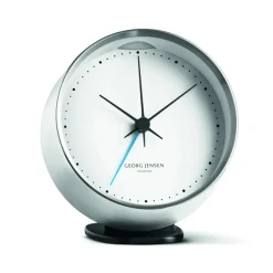 Koppel tabletop clock 10 cm, white-stainless steel