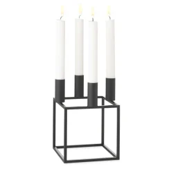Kubus 4 candle holder, black