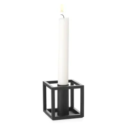 Kubus 1 candle holder, black