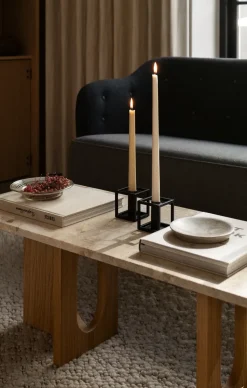 Kubus 1 candle holder, black