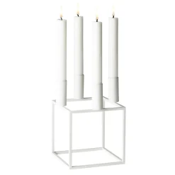 Kubus 4 candle holder, white