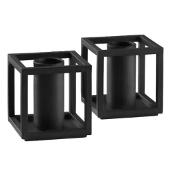 Kubus Micro candle holder 2-pack, Black