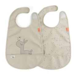 Lalee bib with velcro 2-pack, Sand