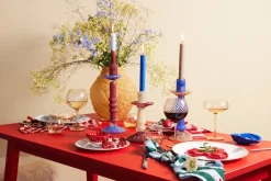 Lara candle holder L 32 cm, Wine Red