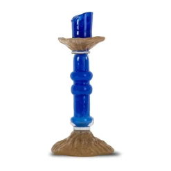 Lara candle holder M 26 cm, Blue