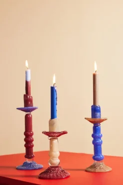Lara candle holder M 26 cm, Blue