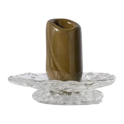 Lara candle holder XS 9 cm, Green-clear