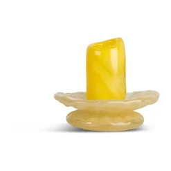 Lara candle holder XS 9 cm, Yellow-light beige