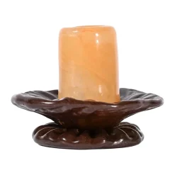Lara candle holder XS 9 cm, Orange-brown