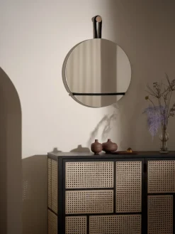 Lasso mirror round, clear-black
