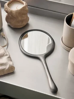 Lava hand mirror, Blackened Aluminium